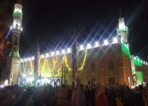 اول ايام شهر رمضان المبارك فتح مسجد الإمام الحسين للمصلين لأداء صلاة التراويح