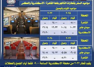 بدءا من أول يونيو.. تشغيل قطار التالجو يوميا على خط «القاهرة- الإسكندرية» (المواعيد وأسعار التذاكر)