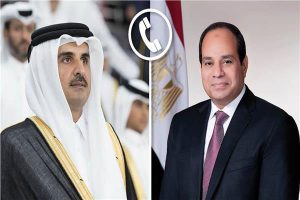 الرئيس السيسي يبحث هاتفيًا مع أمير دولة قطر سبل تعزيز العلاقات الثنائية