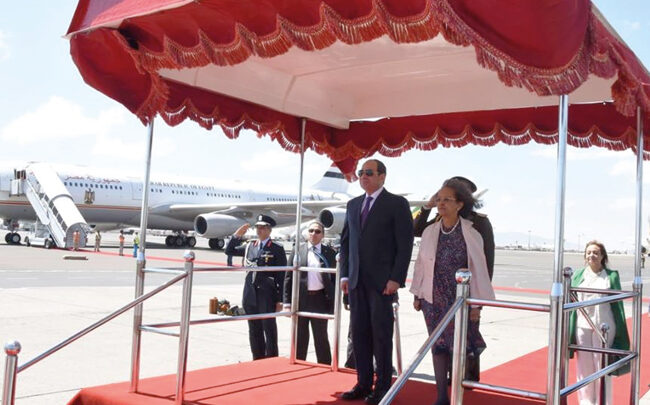 الرئيسة الإثيوبية تستقبل الرئيس السيسي لدى وصوله مطار أديس أبابا